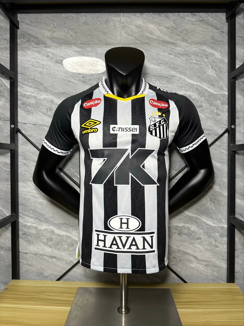AAA Quality Santos 25/26 Away Black/White Sponsor Jersey(Player)